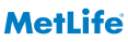 MetLife logo in blue with grey checkerboard background